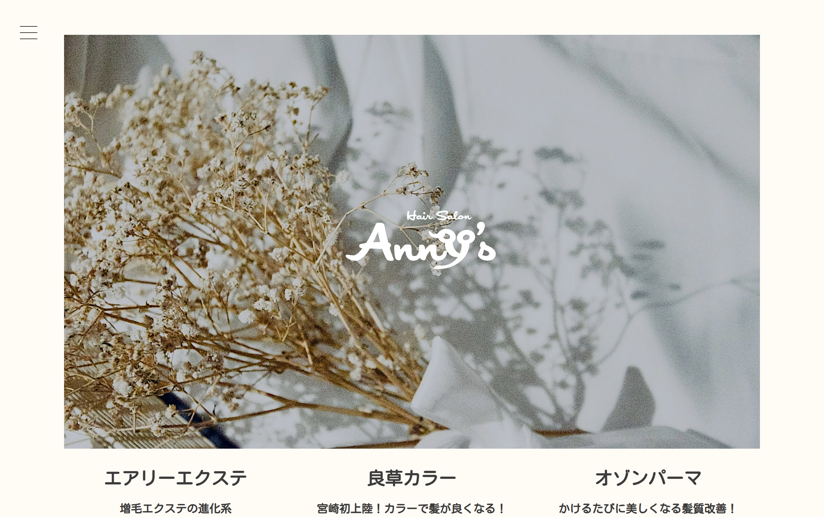 アニーズの公式HPキャプチャ