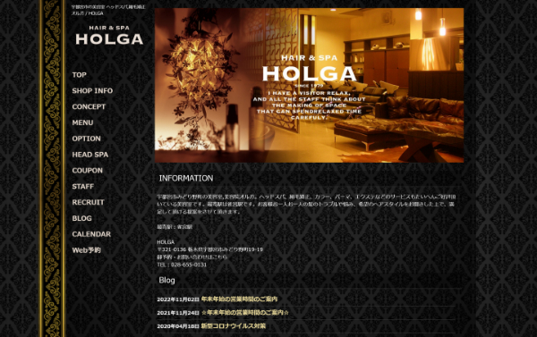 HOLGAの公式HPキャプチャ